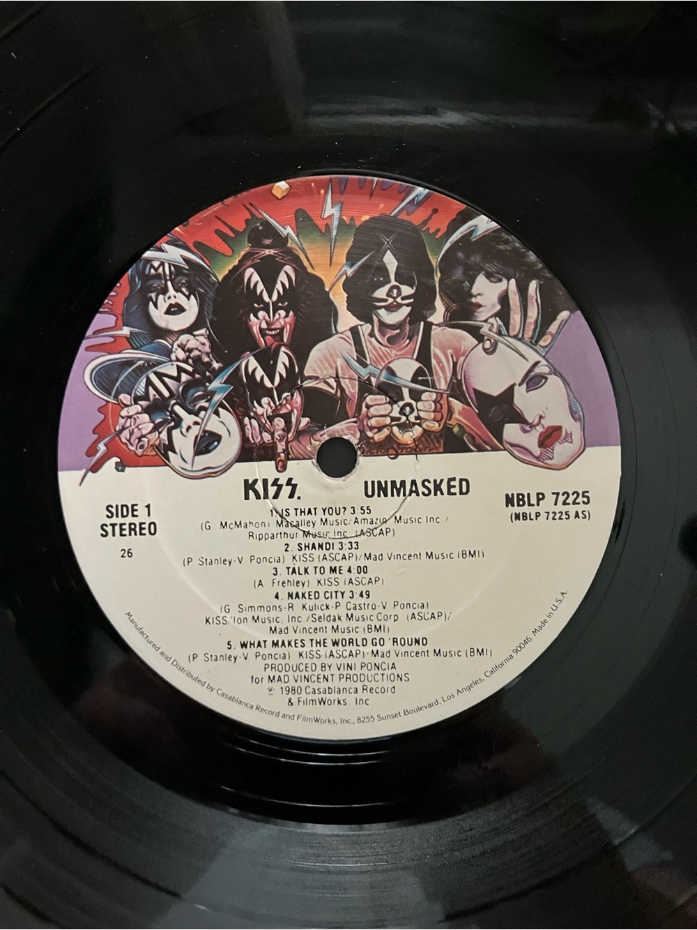 Vintage 1980 KISS “Unmasked” Vinyl #NBLP 7225 First Pressing Casablanca Record - Picture 4 of 11